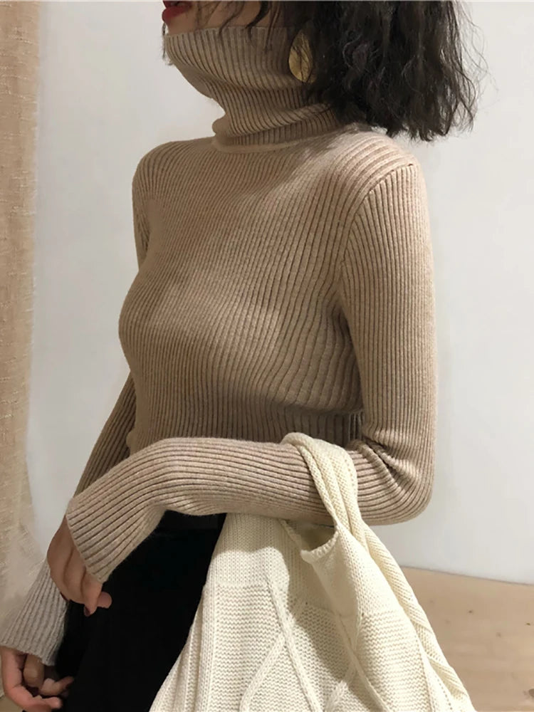 Turtleneck Sweater Womens Autumn Winter Tops 2024